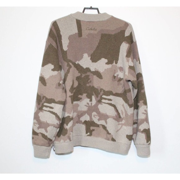 Cabela's Camo Windshear Lined Hunting Sweater Wool Blend Henley Men's 2XL H14293 - Picture 8 of 11